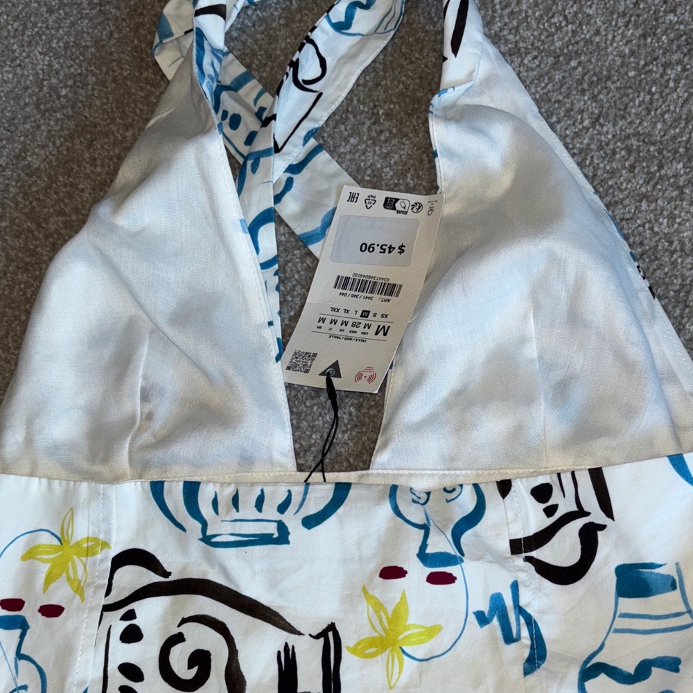 Zara Women's Blue and White Patterned Skirt Set Sz M NWT - Picture 16 of 16